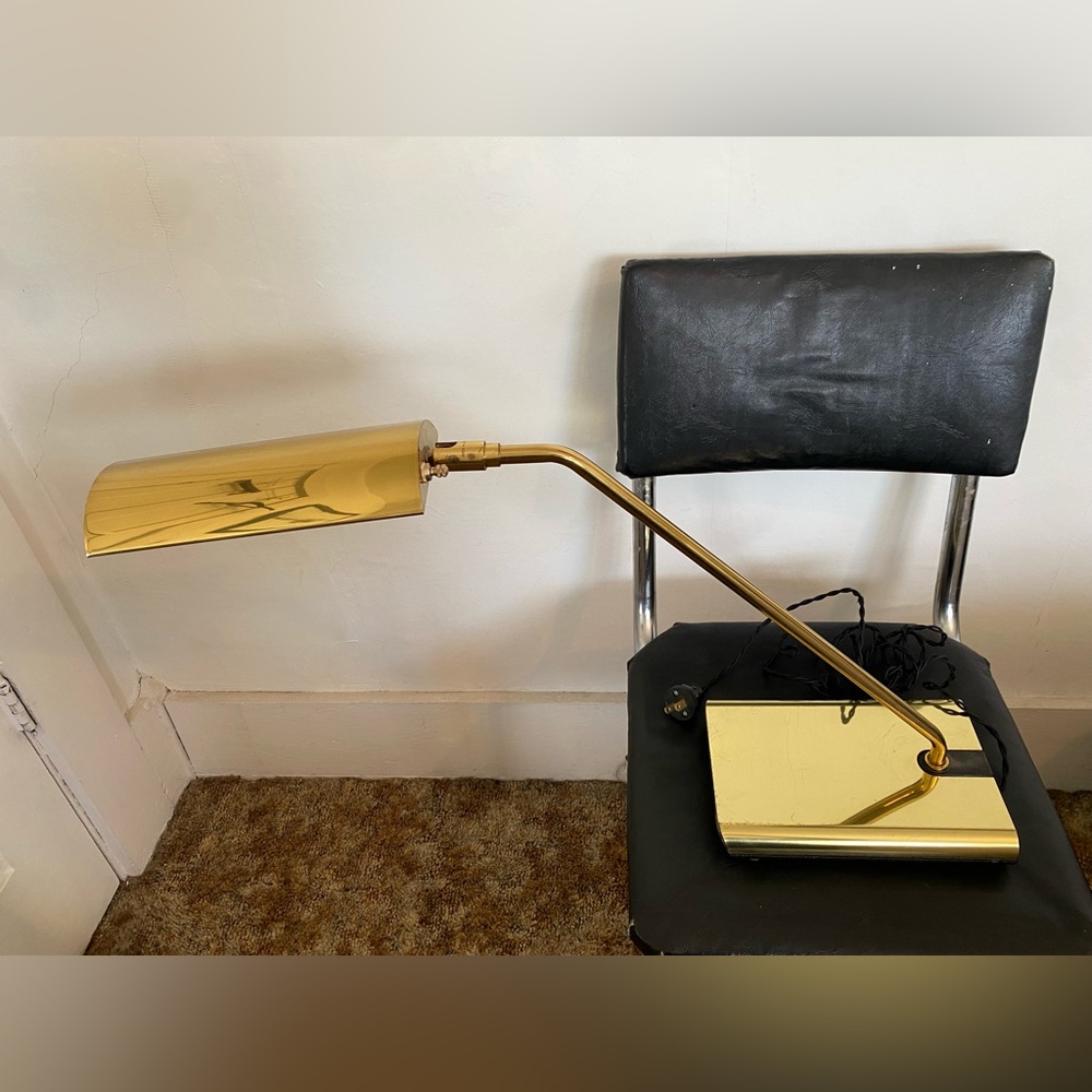Koch & Lowy OMI cantilevered brass desk lamp 1960s vintage genuine heavy 14468-6